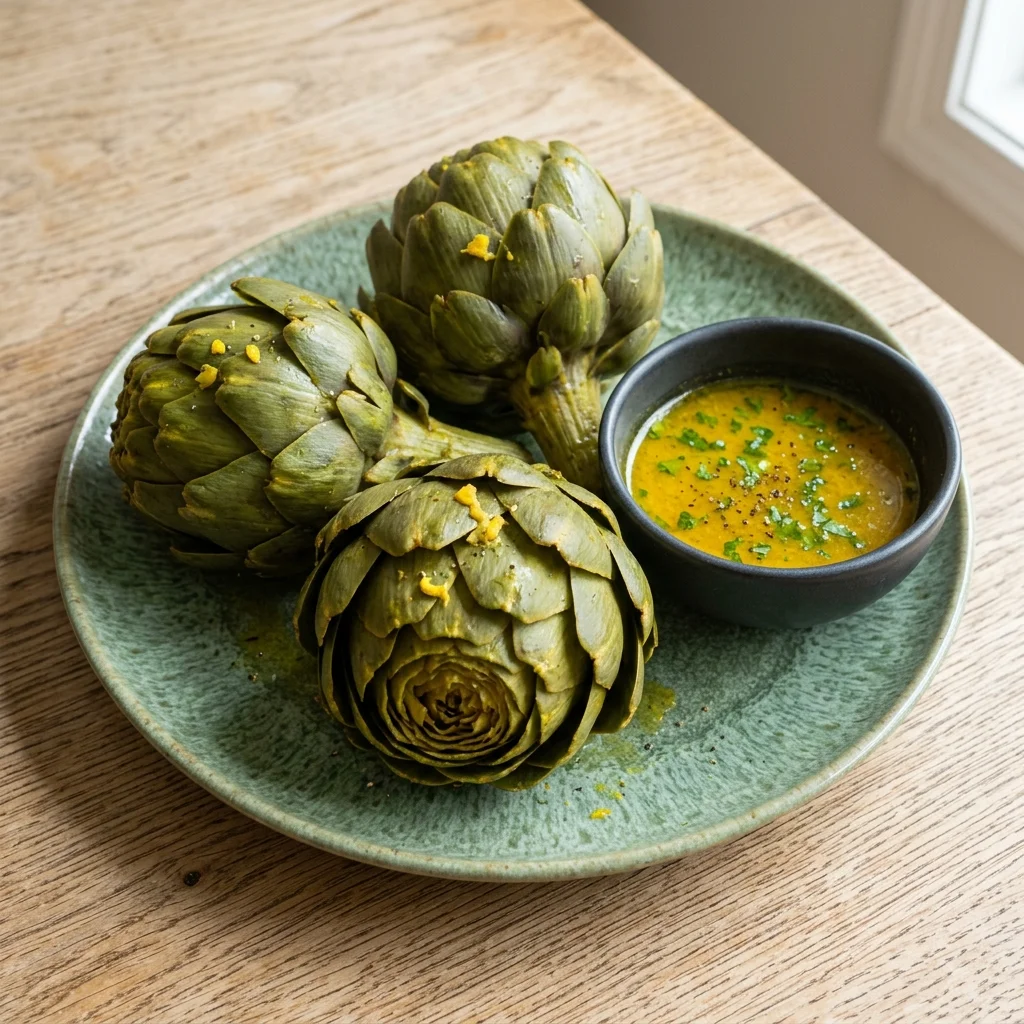 Turmeric-Ginger Steamed Artichokes