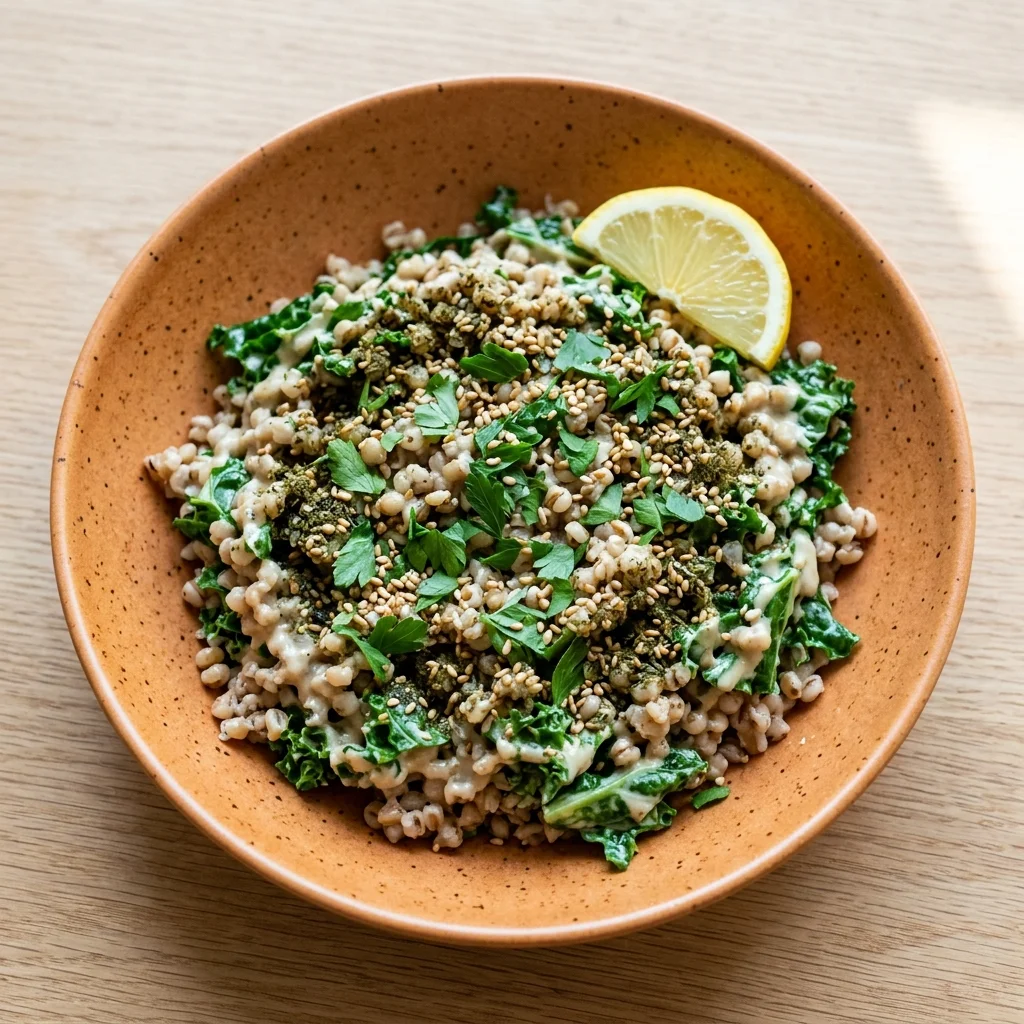 Za'atar-Tahini Sorghum and Kale Pilaf