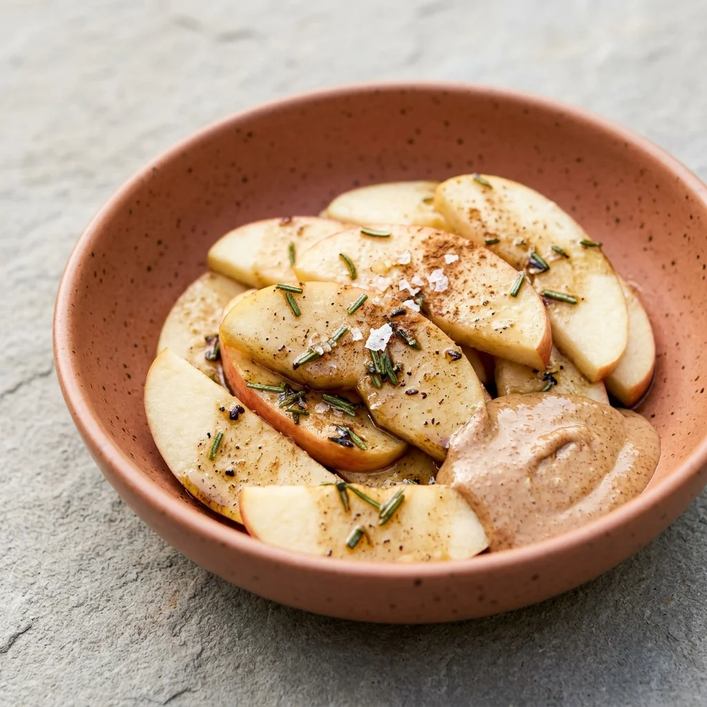 Balsamic-Rosemary Apple Slices with Almond Butter