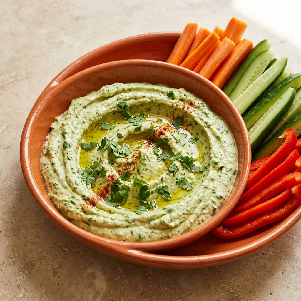 Cilantro-Lime Chickpea Hummus with Veggie Dippers