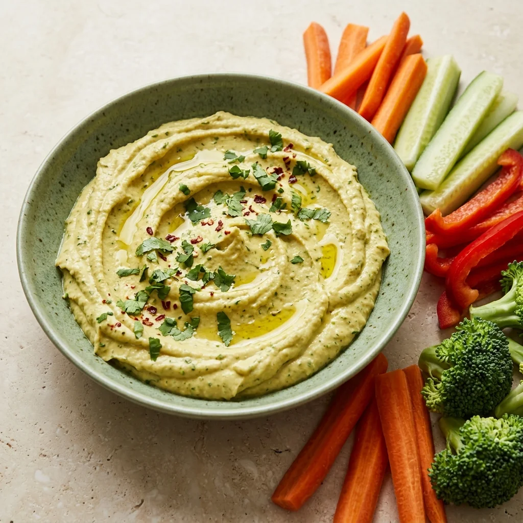 Cilantro-Lime White Bean Dip with Veggie Dippers