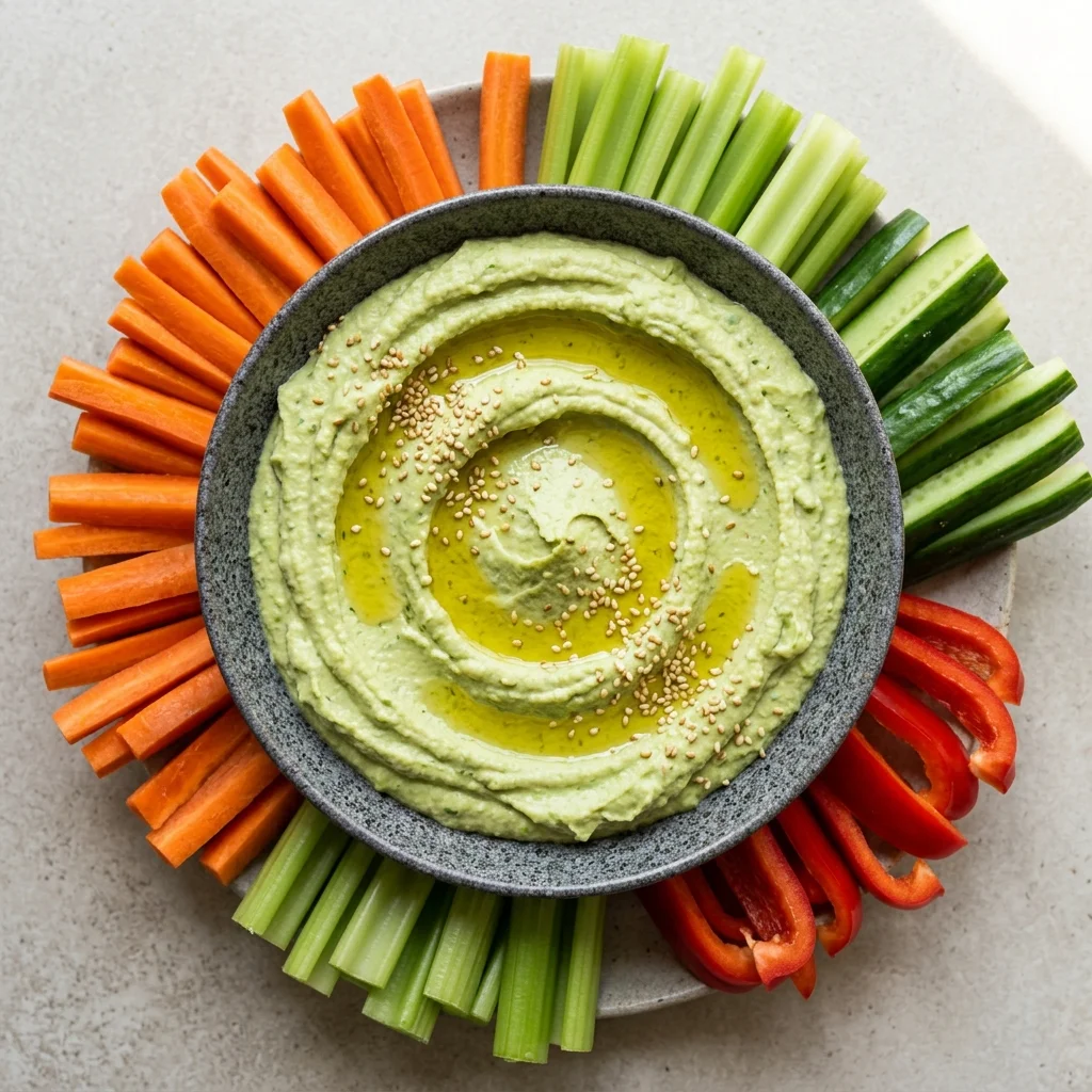 Miso-Sesame Edamame Hummus with Veggie Dippers