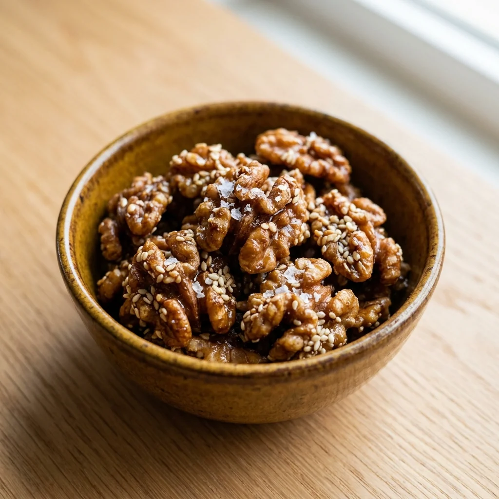 Miso-Sesame Toasted Walnuts