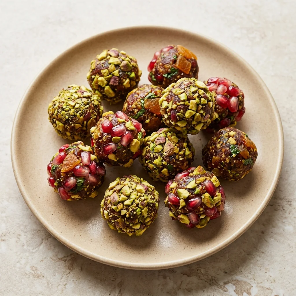 Pomegranate, Pistachio & Apricot Energy Bites