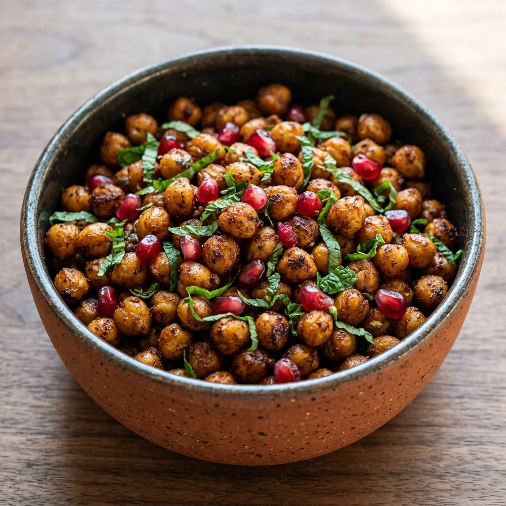 Pomegranate-Mint Roasted Chickpeas
