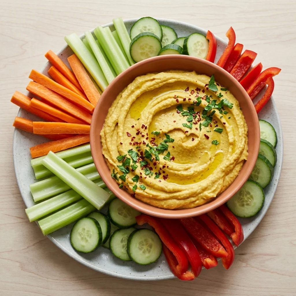 Turmeric-Ginger White Bean Dip with Veggie Dippers