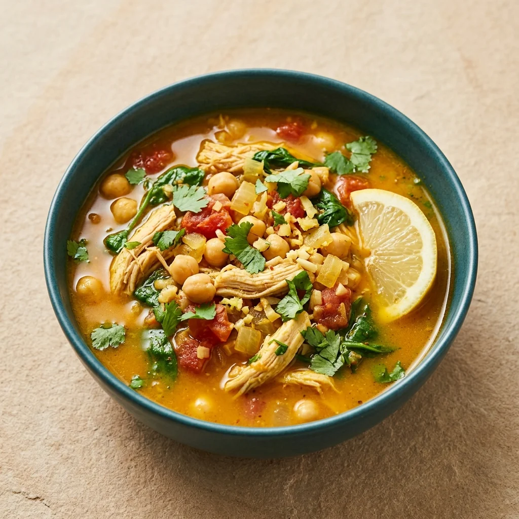 Harissa-Orange Chicken Turmeric Soup