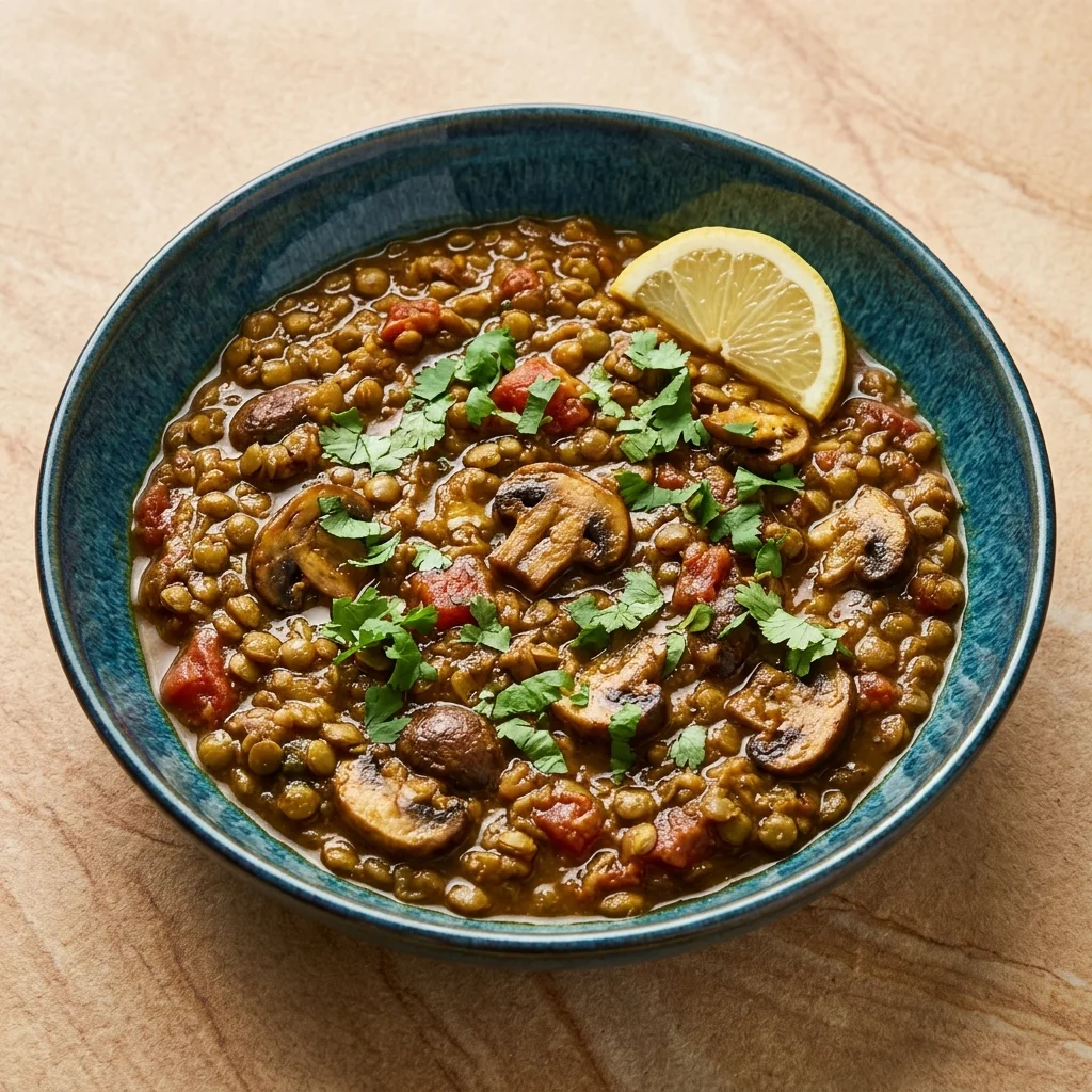 Moroccan Cinnamon-Spice Lentil & Mushroom Stew
