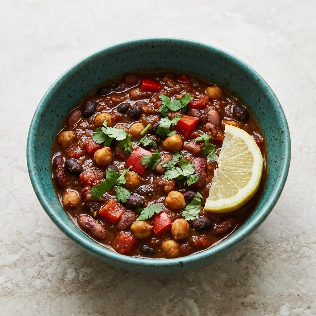 Moroccan Cinnamon-Spice Three Bean Chili