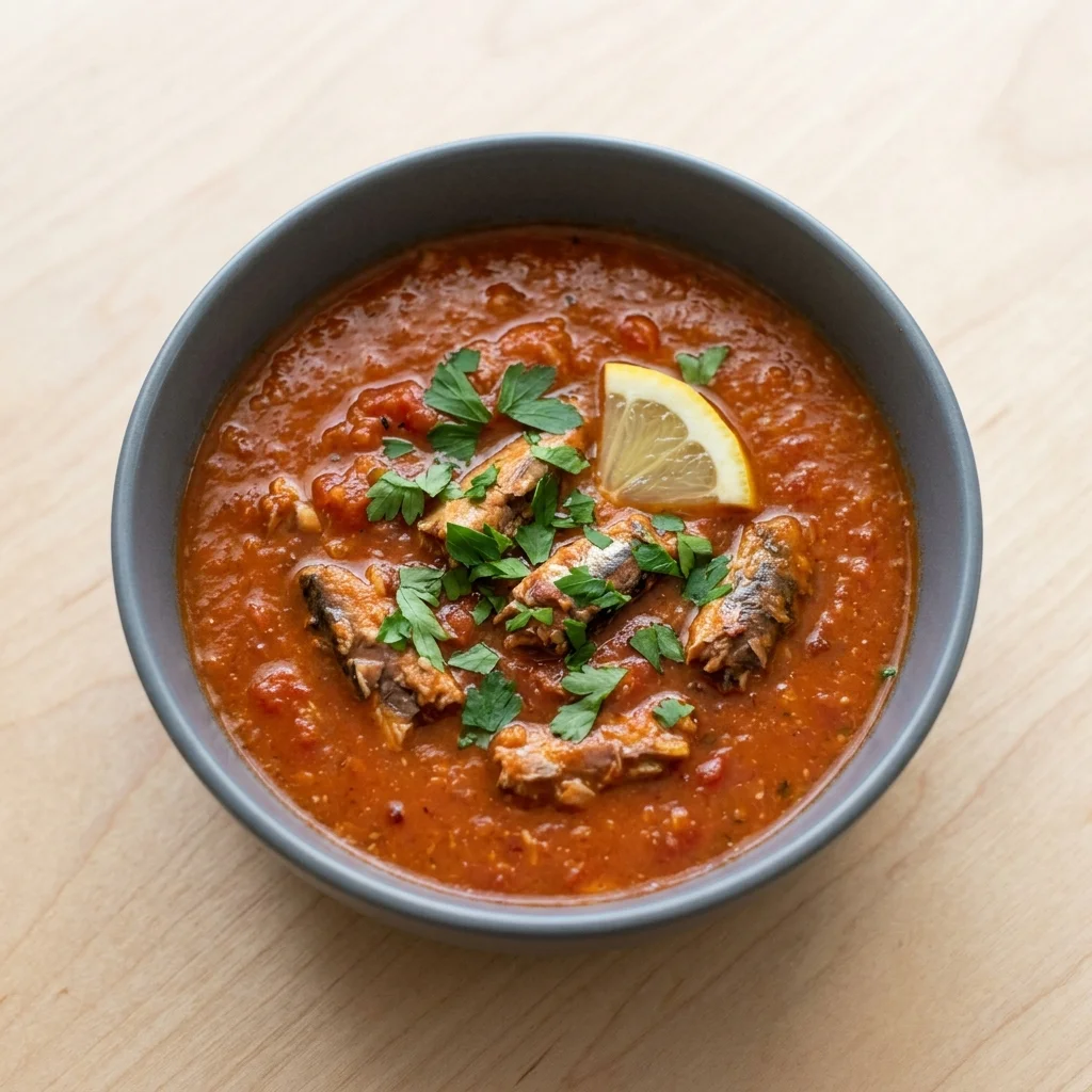 Smoky Paprika Sardine Tomato Soup