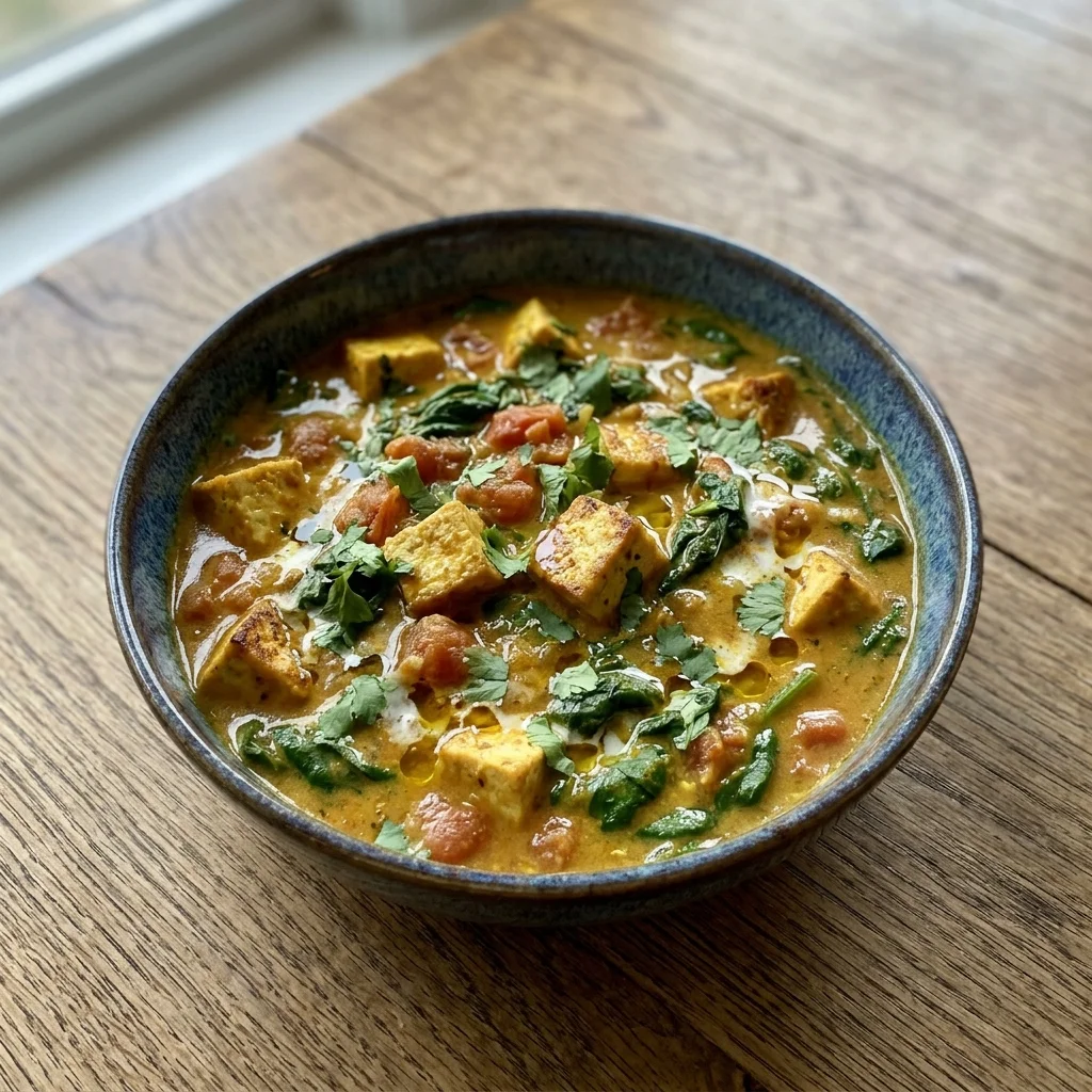 Tomato-Ginger Masala Tofu & Greens Stew