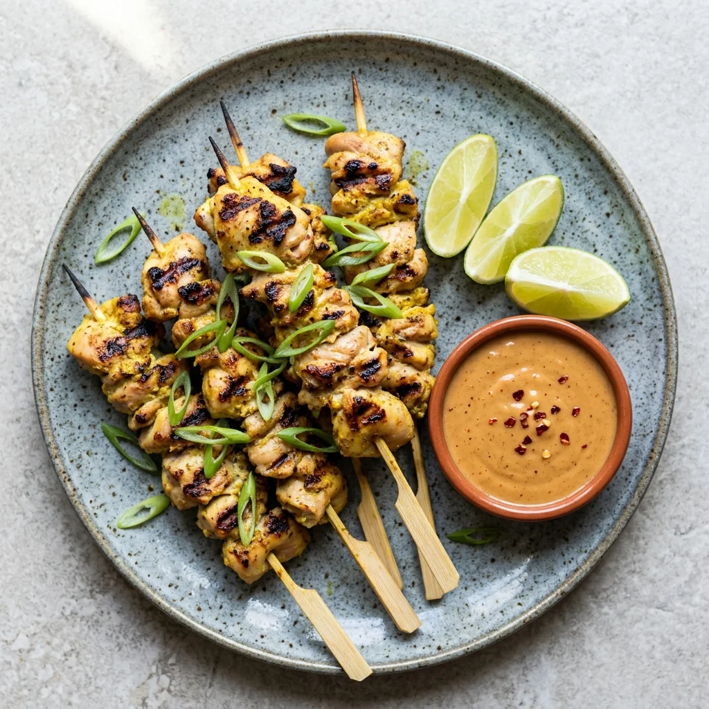 Chicken Satay with Peanut Dipping Sauce