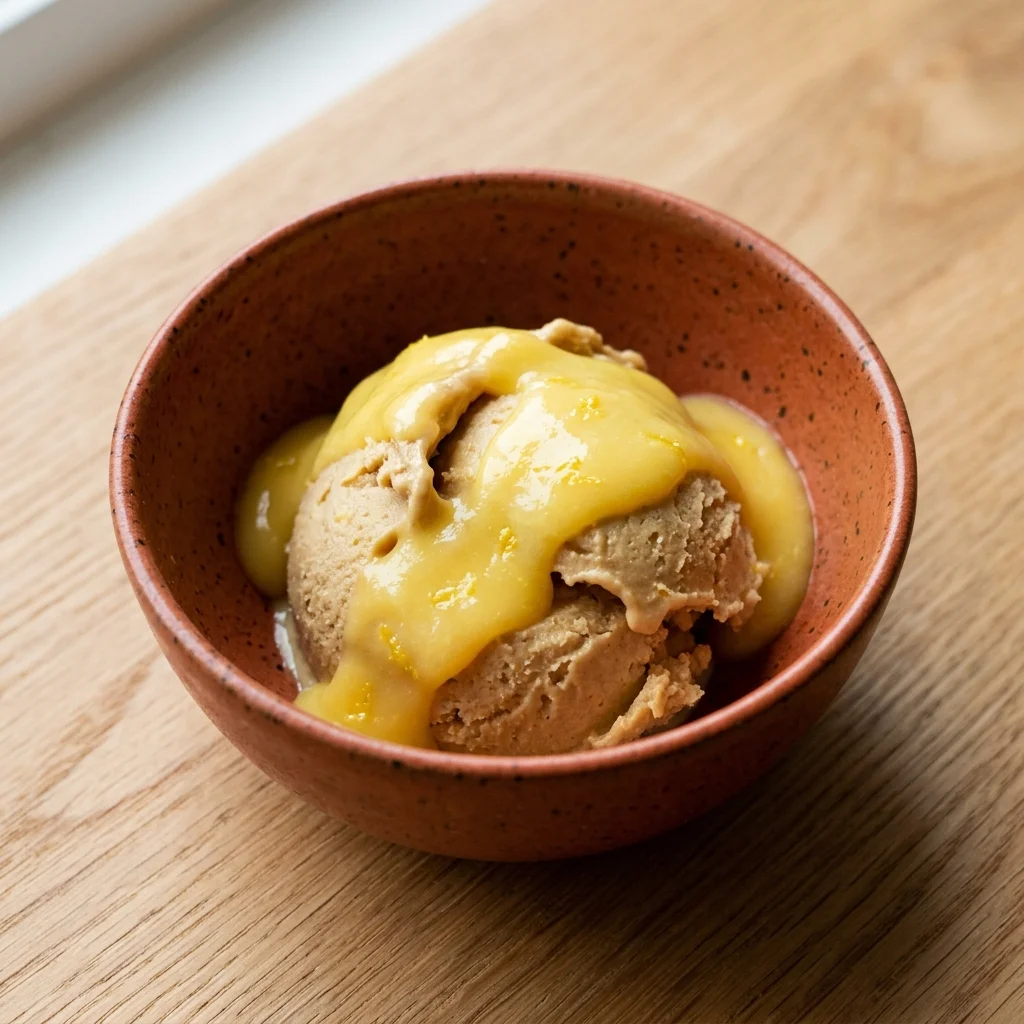 Peanut Butter Sorbet with Lemon Curd