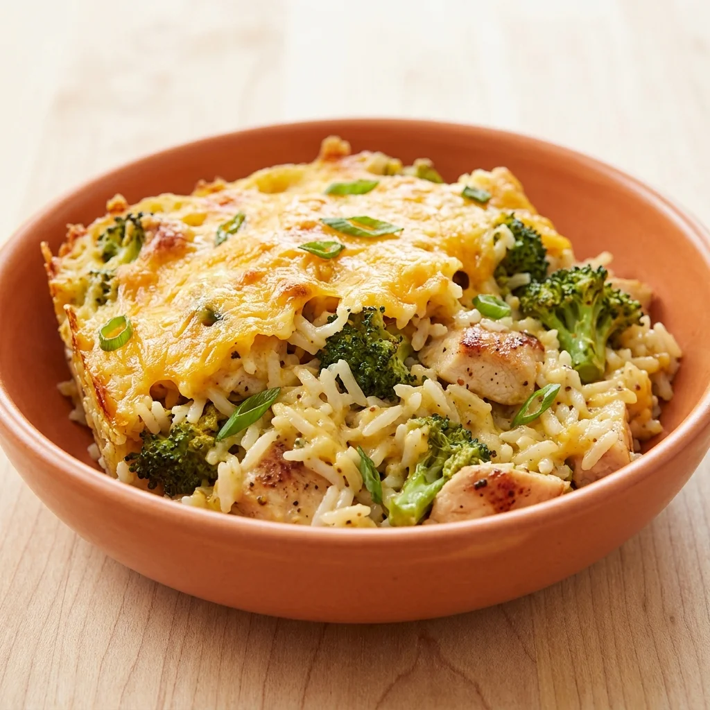 Cheesy Chicken Broccoli Rice Casserole