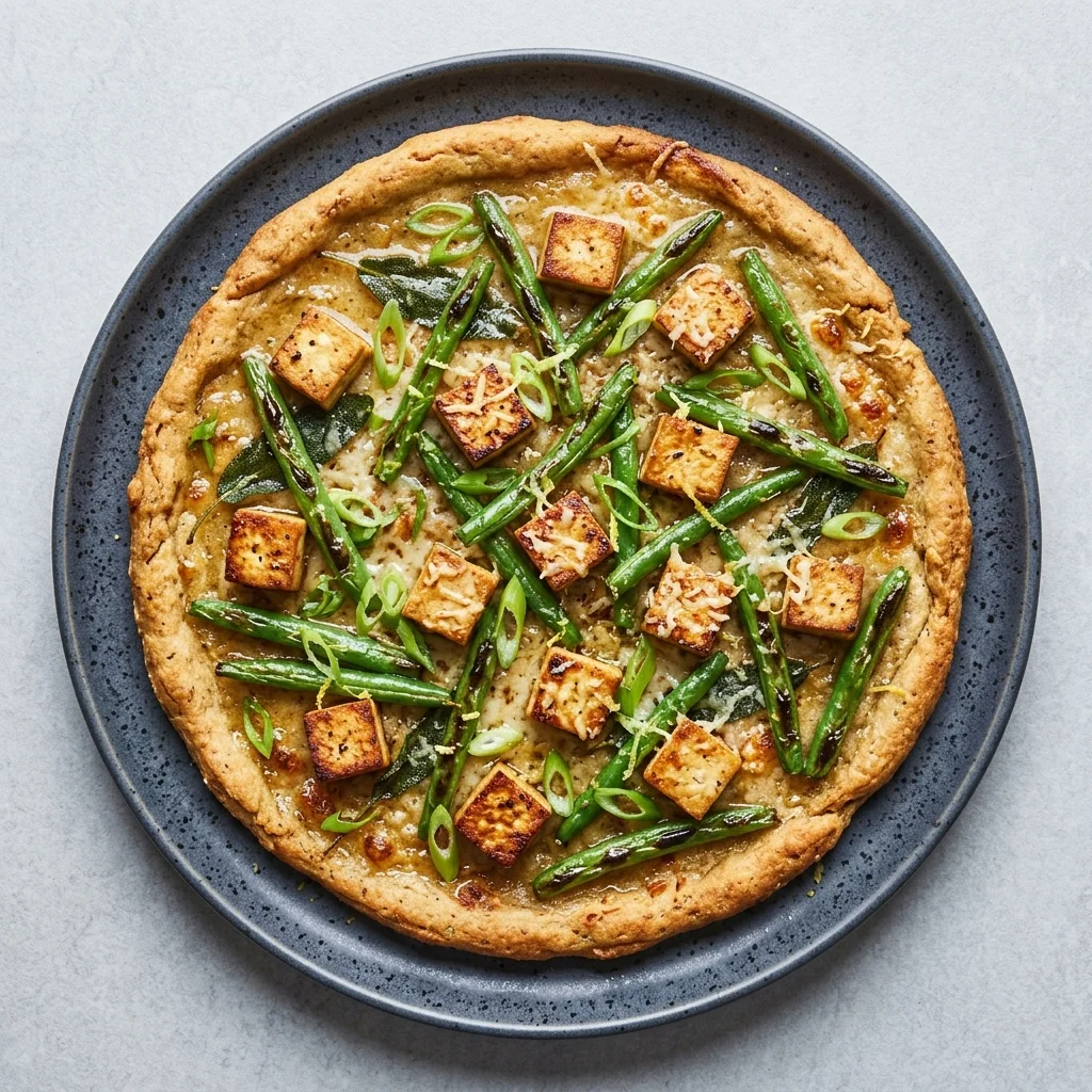 Sage-Butter Tofu Pizza with Crisp Green Beans