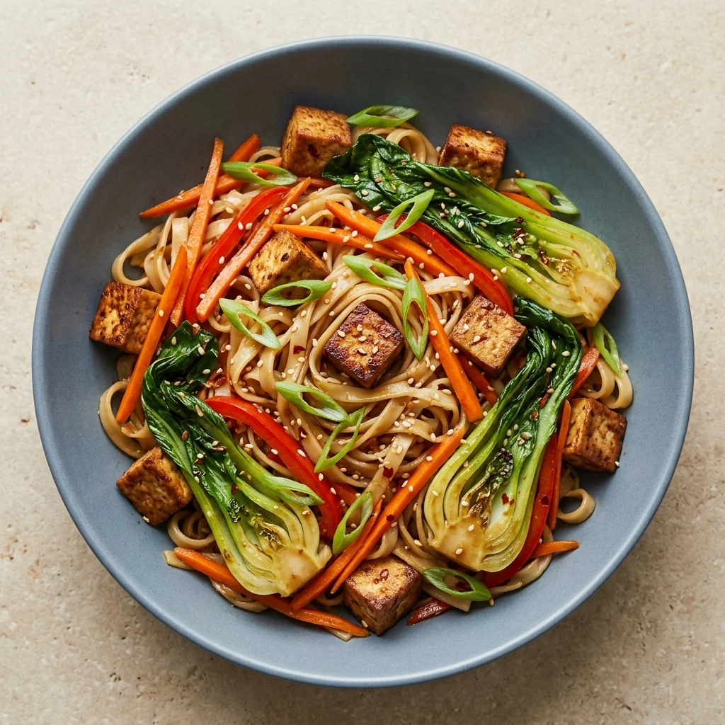 Tofu Rice Noodle Stir-Fry