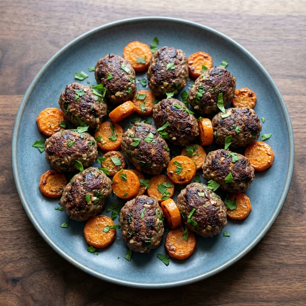 Basil-Parsley Beef Kofta Bites with Carrot