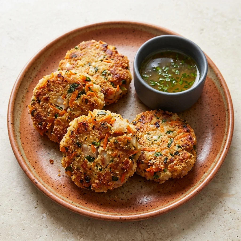 Basil-Parsley Snapper Cakes with Carrot