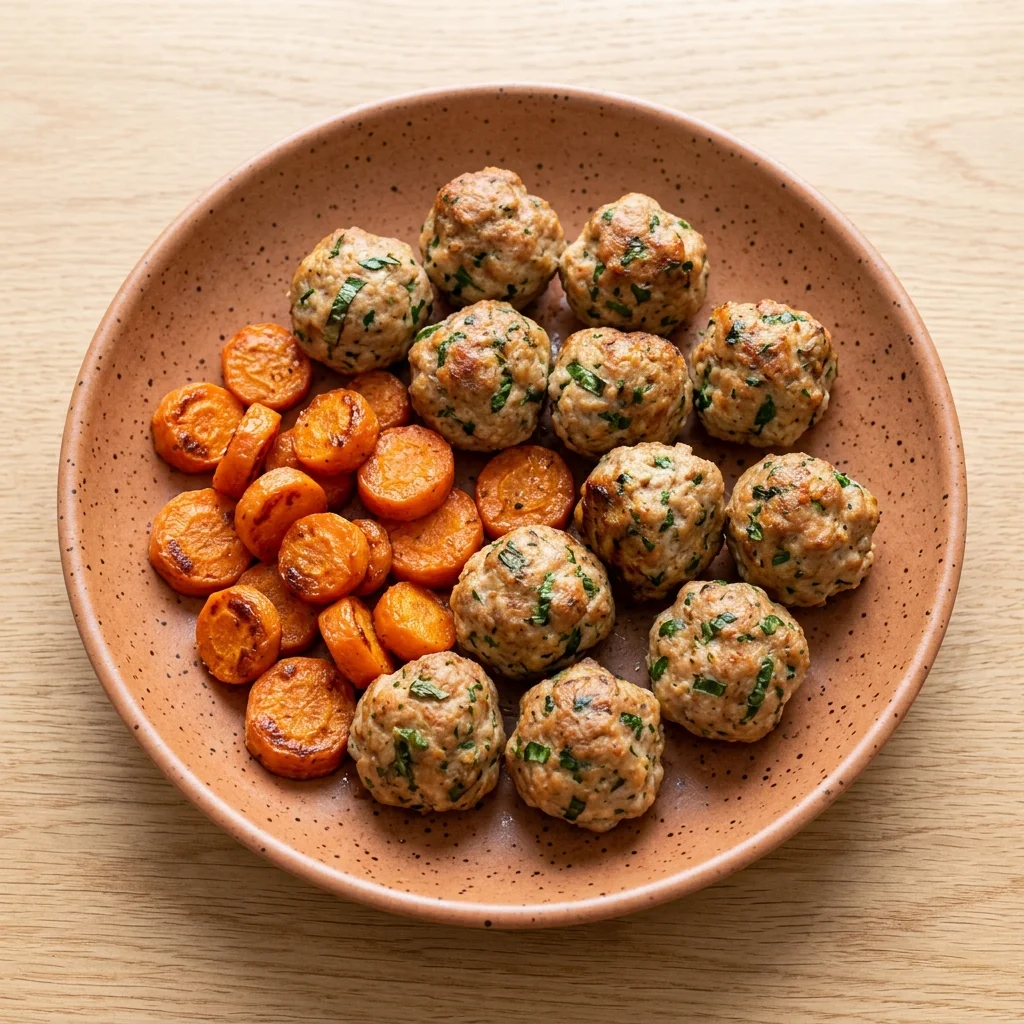 Basil-Parsley Turkey Meatball Bites with Carrot