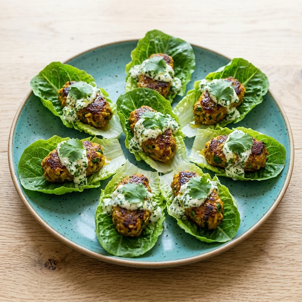 Ginger-Turmeric Beef Kofta Bites with Romaine