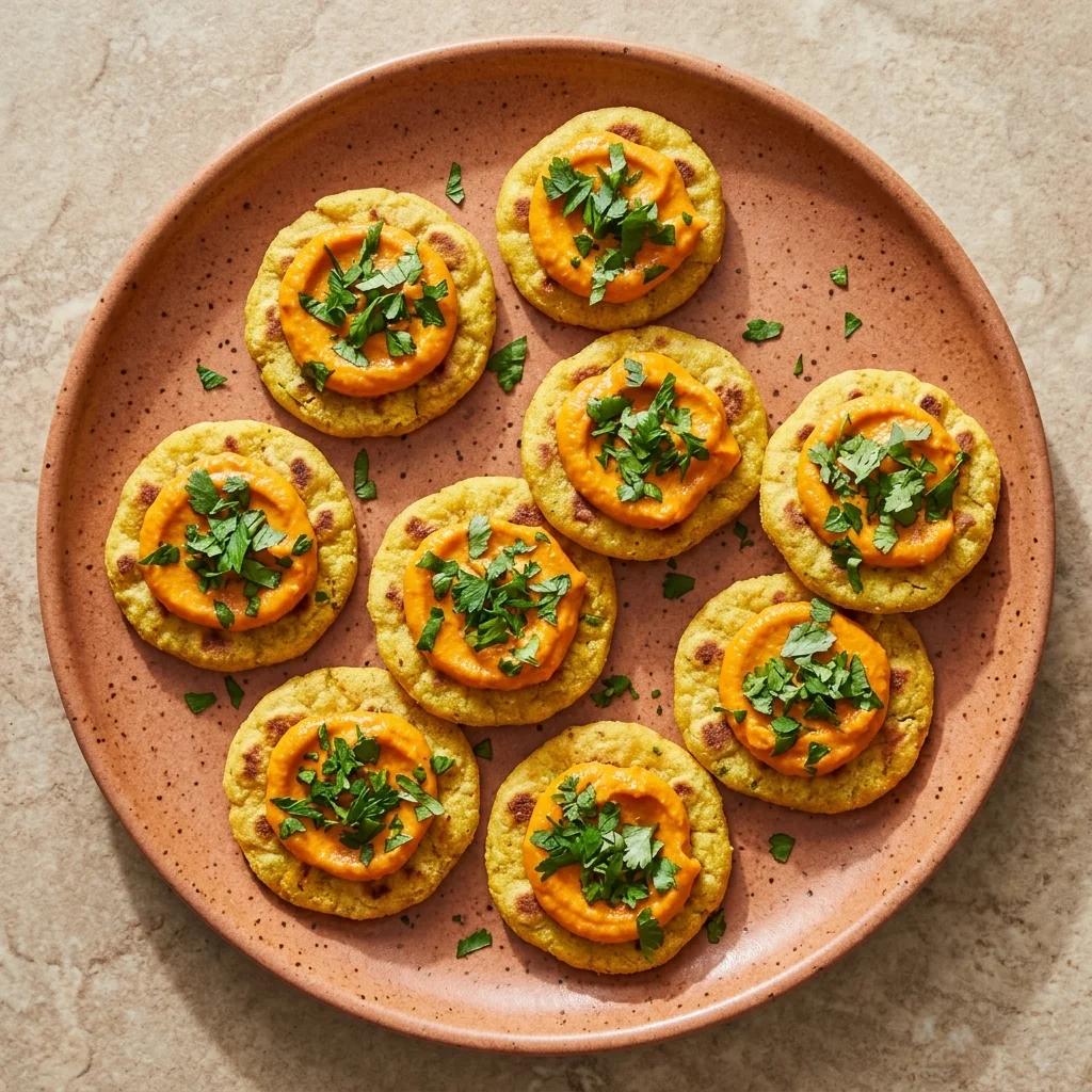 Ginger-Turmeric Mini Flatbread Bites with Carrot