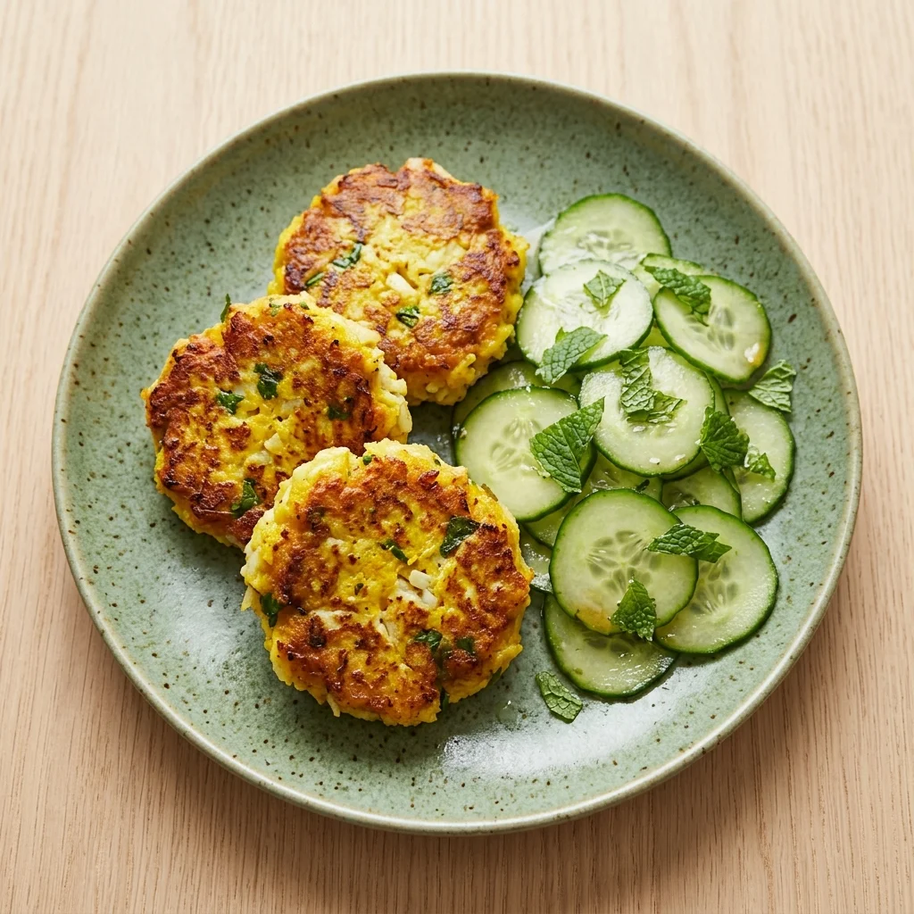 Ginger-Turmeric Snapper Cakes with Cucumber