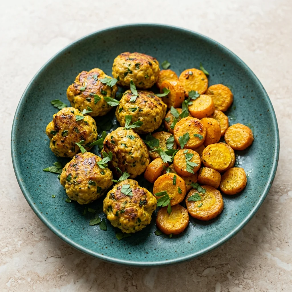 Ginger-Turmeric Turkey Meatball Bites with Carrot