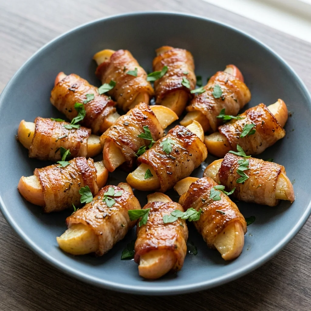 Pork Belly Wrapped Apple Slices