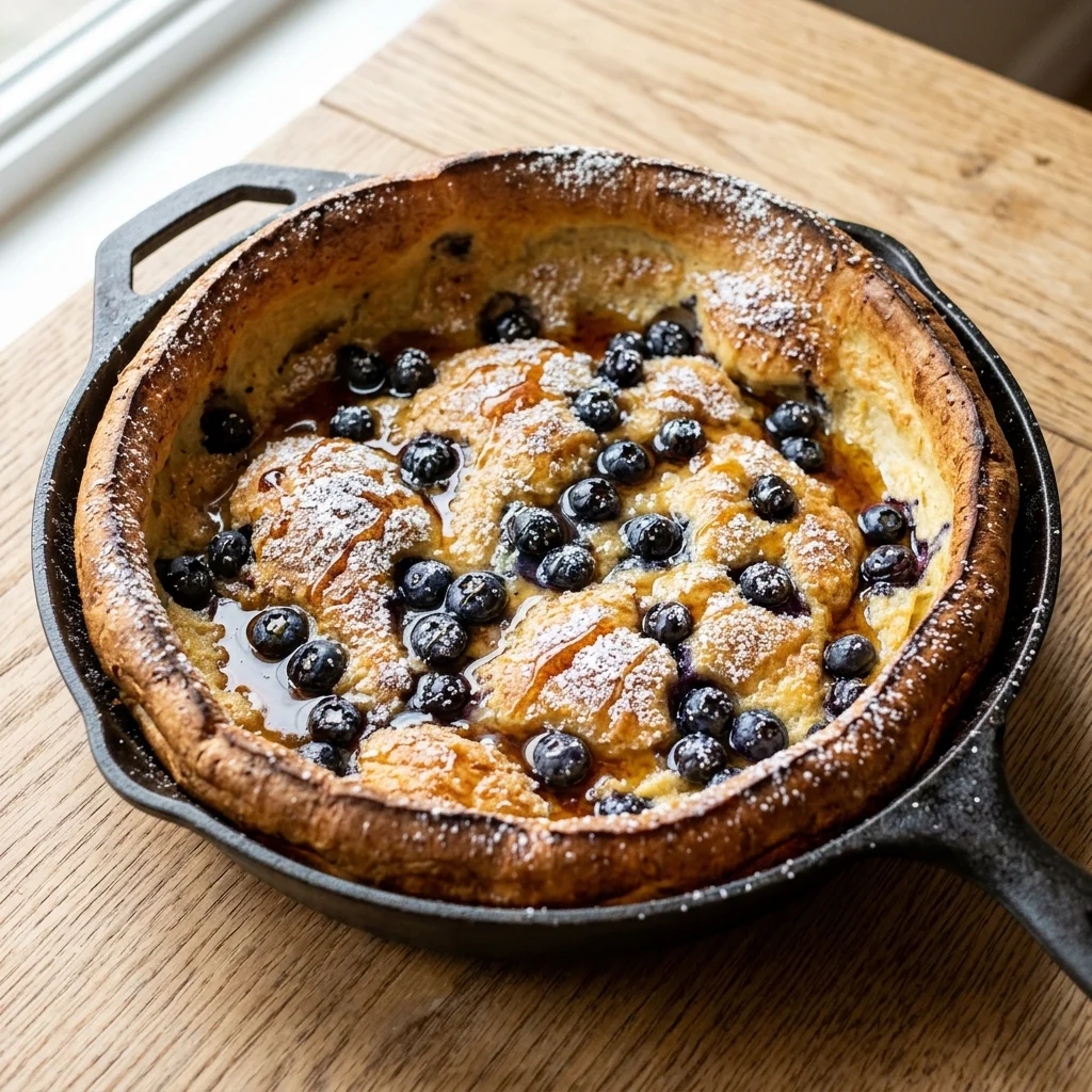 Coconut-Vanilla Blueberry Oven Pancake