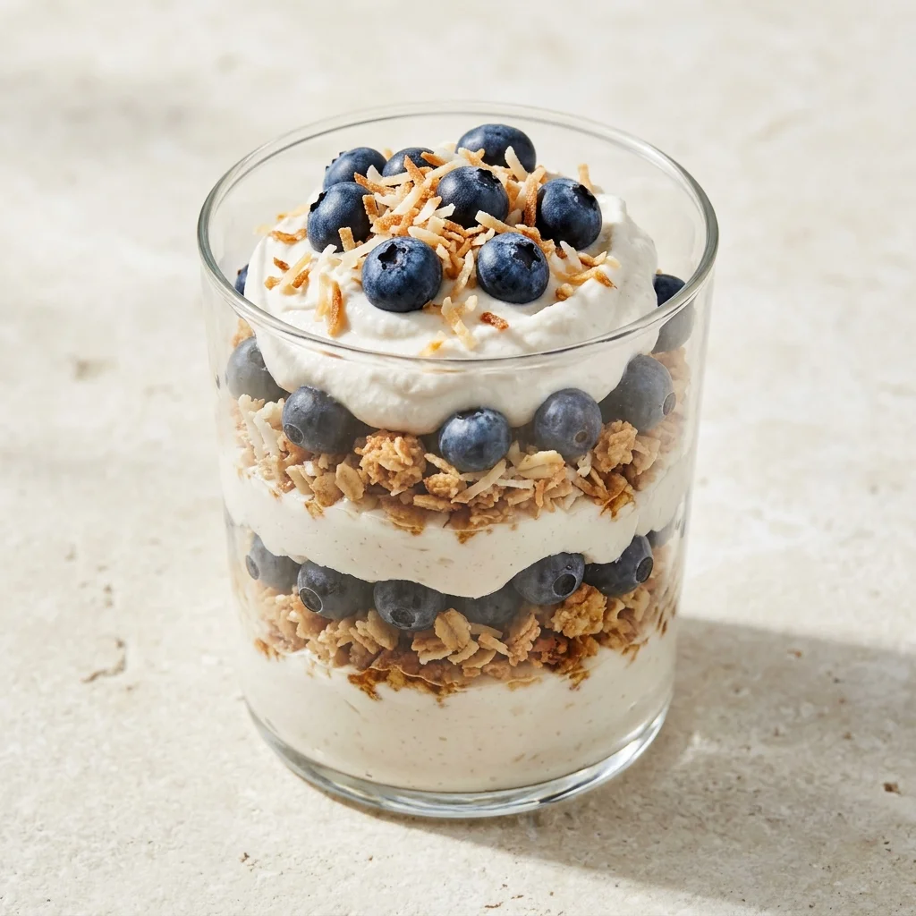 Coconut Vanilla Blueberry Cream Parfaits