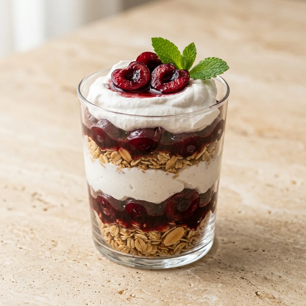 Coconut-Vanilla Cherry Cream Parfaits