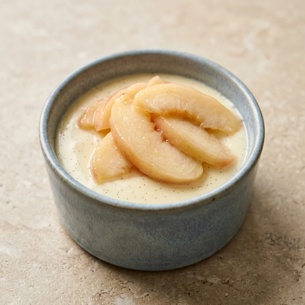 White Peach Vanilla Custard Cups