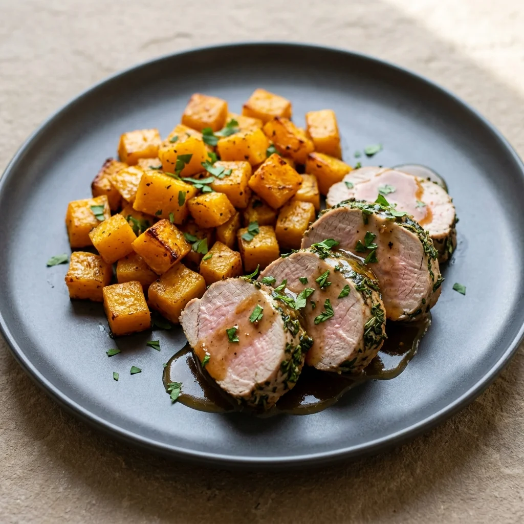 Herb-Roasted Pork Tenderloin with Butternut Squash