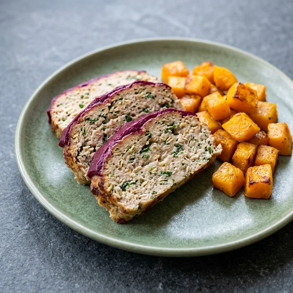 Basil-Parsley Turkey Meatloaf with Roasted Butternut Squash