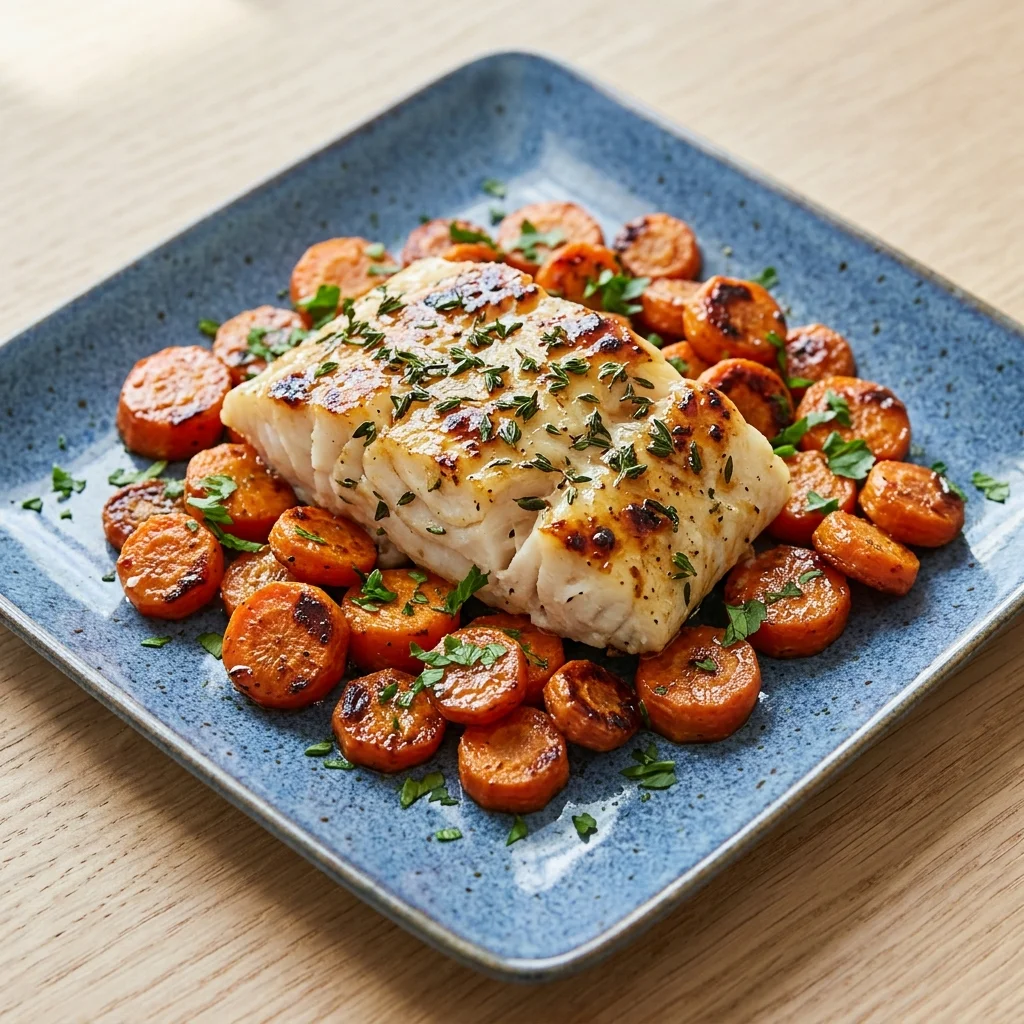 Honey-Roasted Cod with Carrots