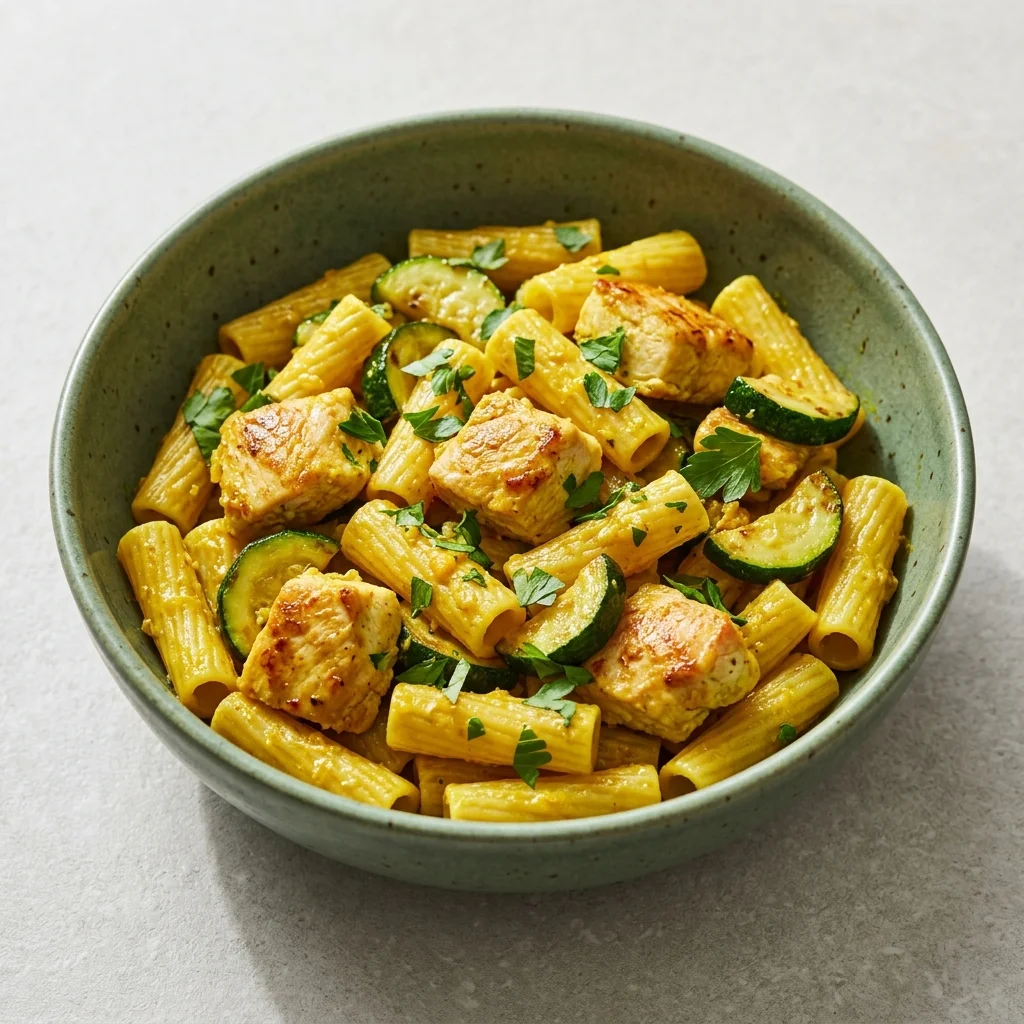 Ginger-Turmeric Chicken Pasta with Zucchini