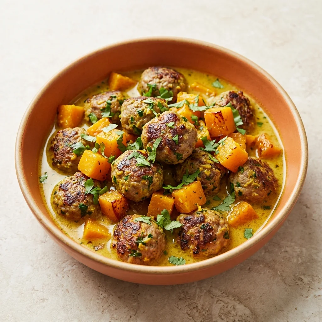 Ginger-Turmeric Lamb Meatballs with Butternut Squash