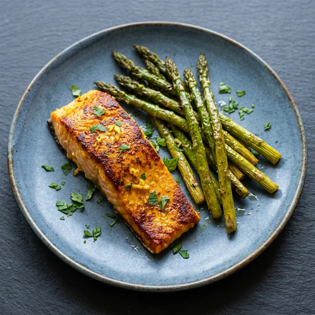 Ginger-Turmeric Salmon with Asparagus
