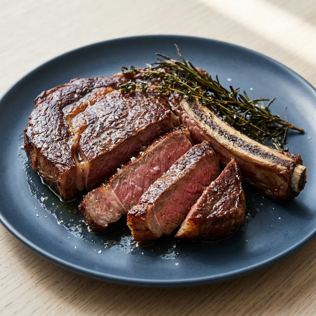 Reverse-Seared Ribeye with Sea Salt