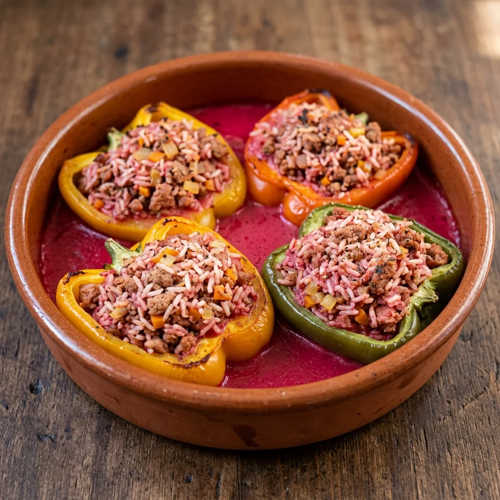 Stuffed Bell Peppers with Ground Turkey and Rice