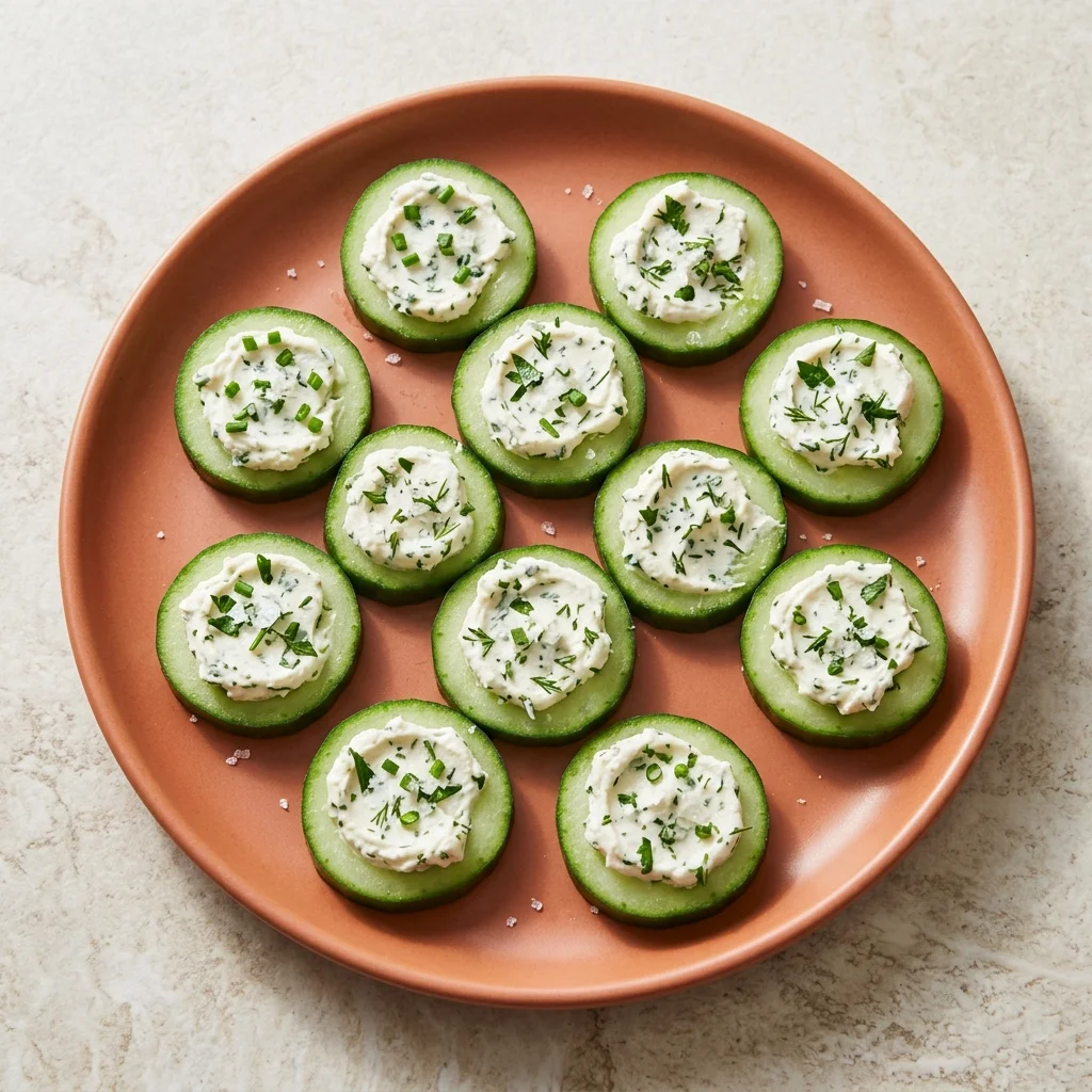 Cucumber Rounds with Herbed Fresh Goat Cheese