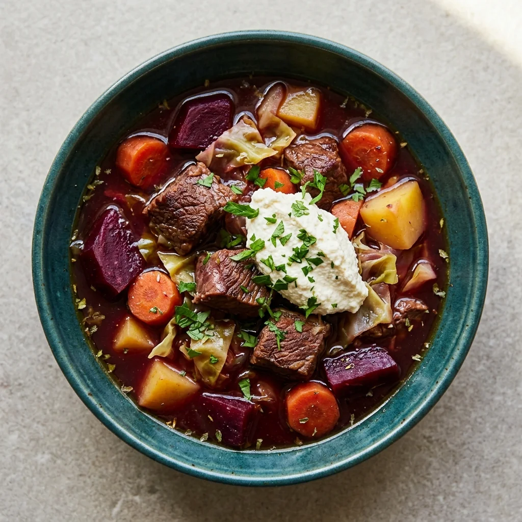 One-Pot Beef & Beet Stew