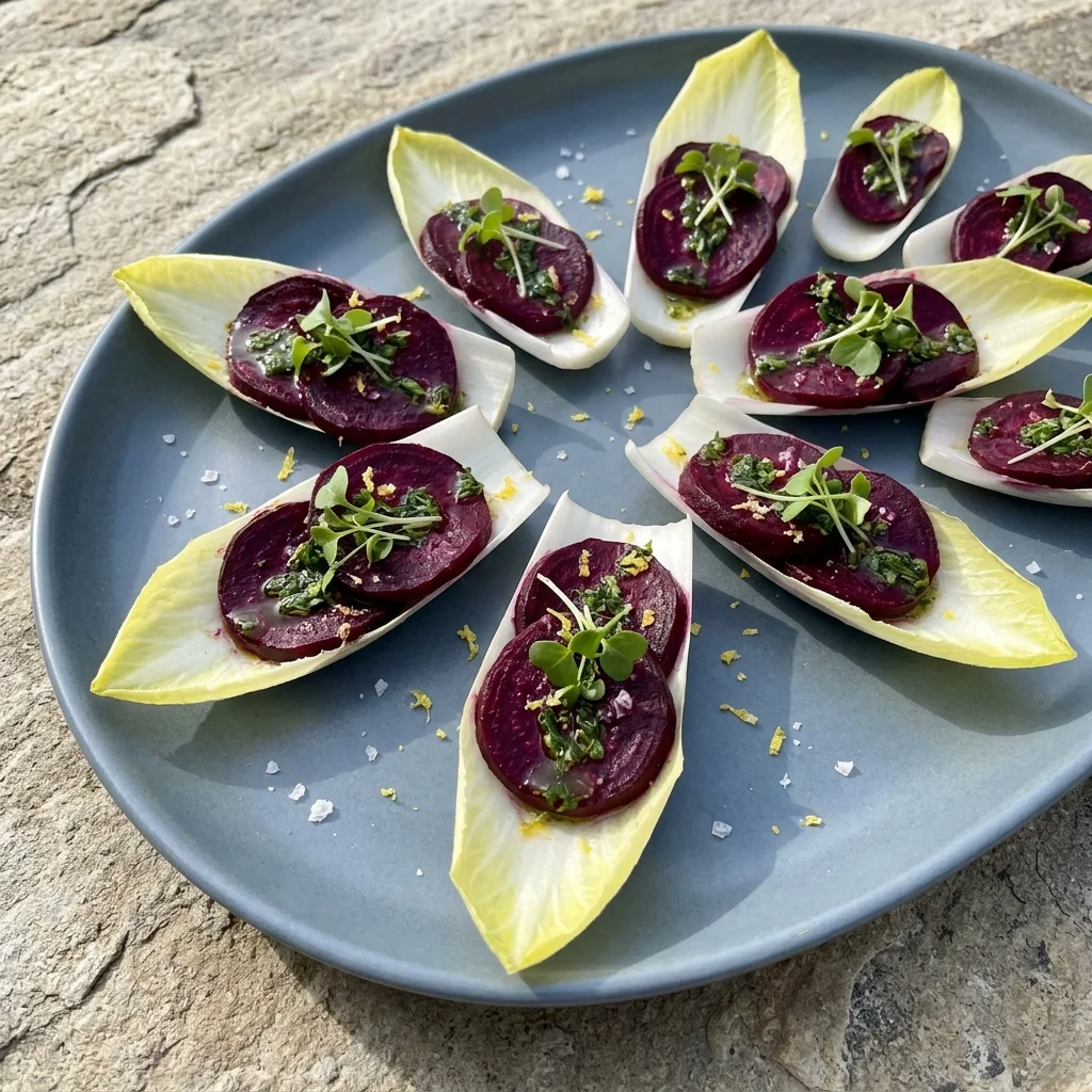 Roasted Beet Carpaccio Bites with Herb Oil