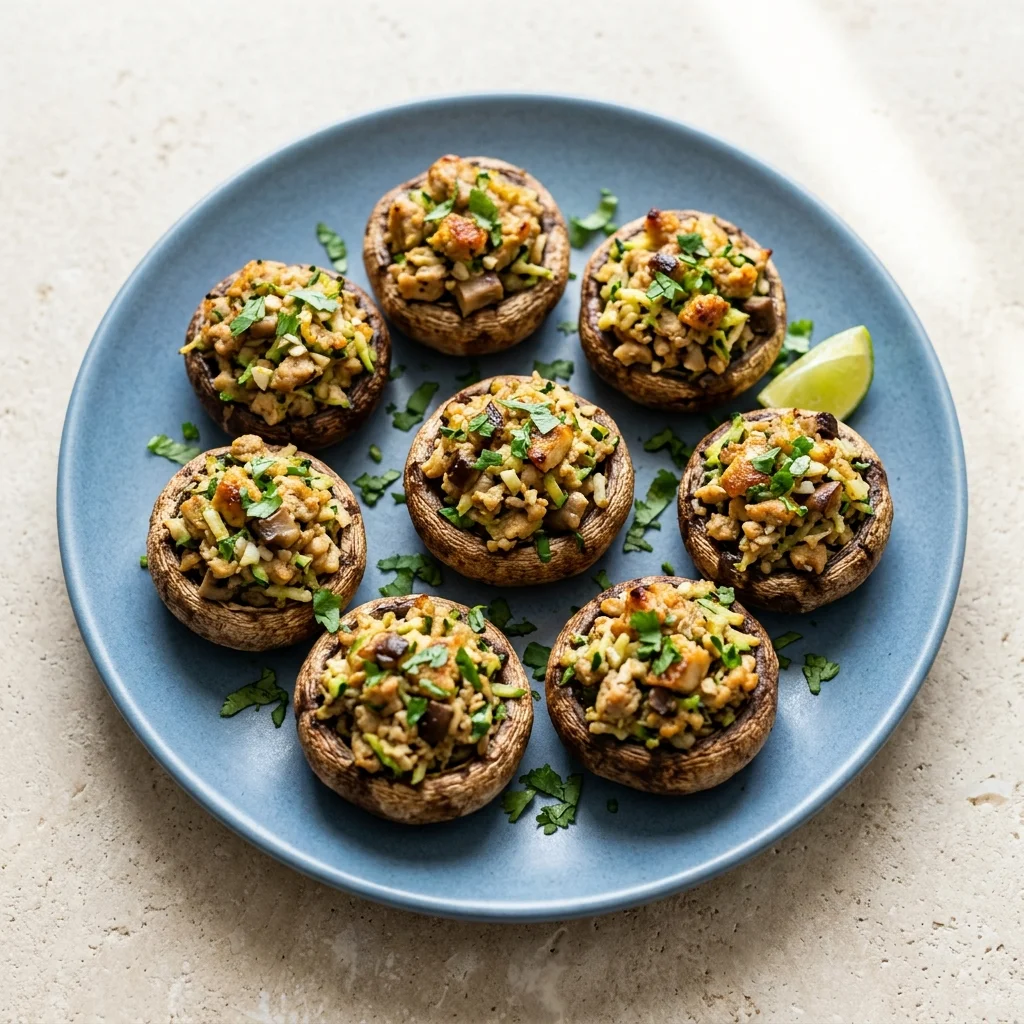 Cilantro-Lime Stuffed Mushroom Caps
