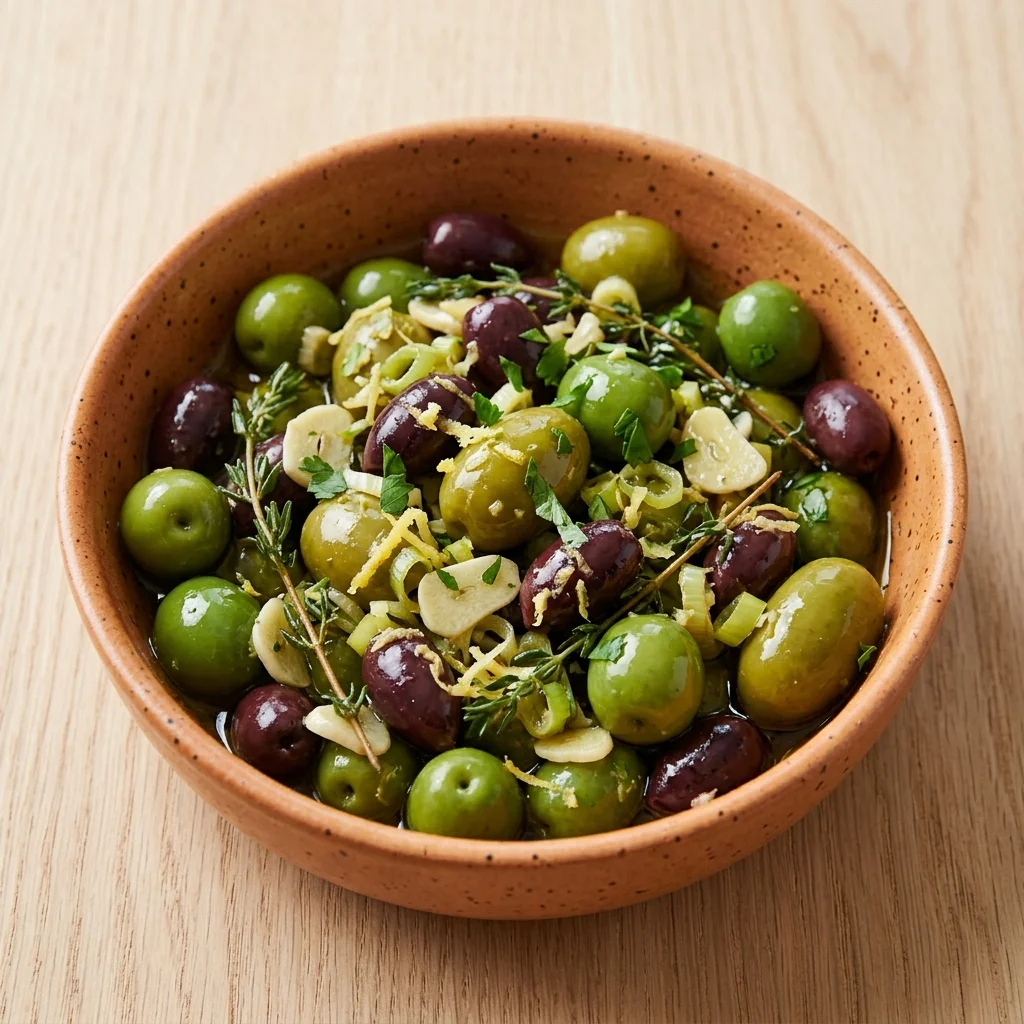 Ginger-Scallion Marinated Olives