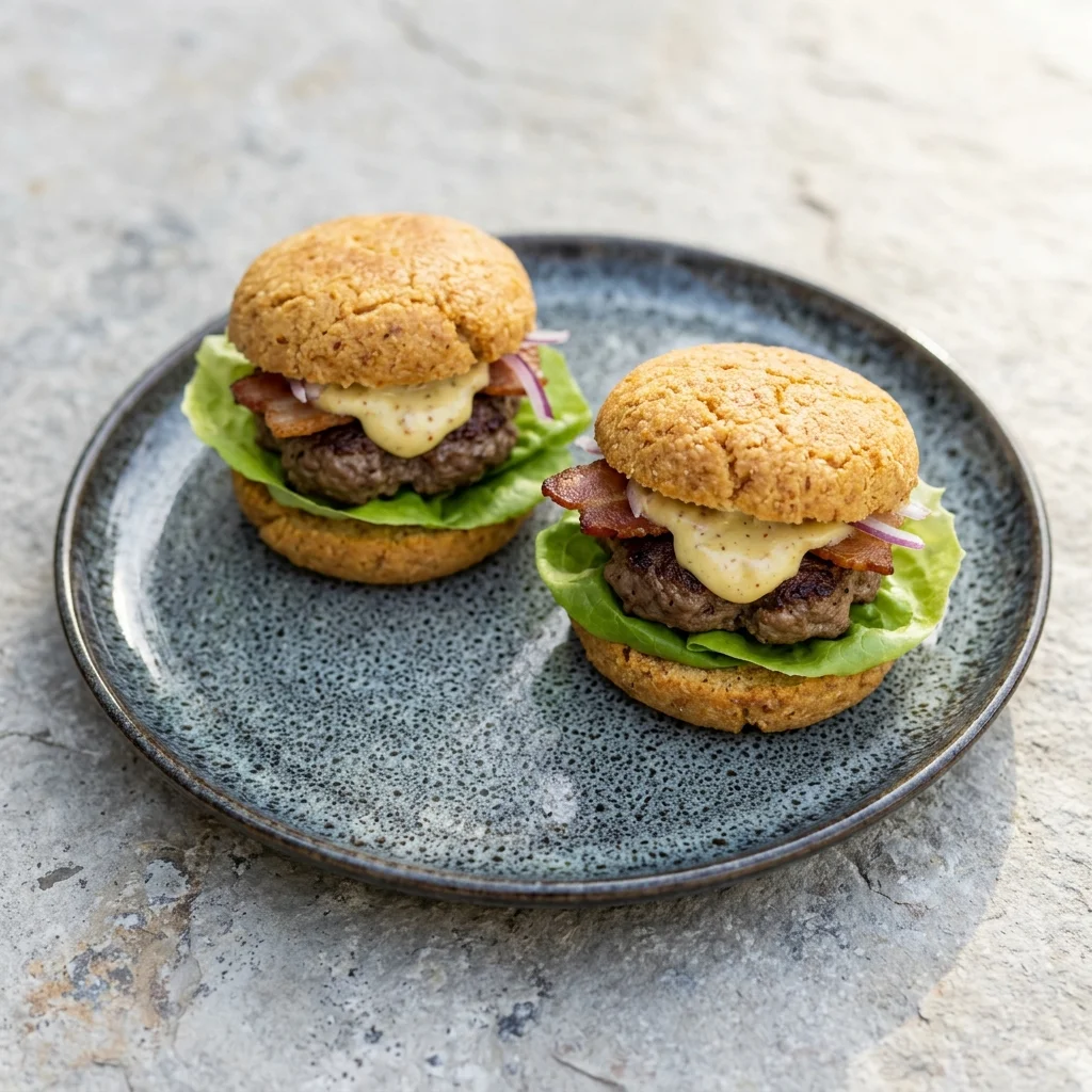 Cassava Mini Bacon Burger Sliders