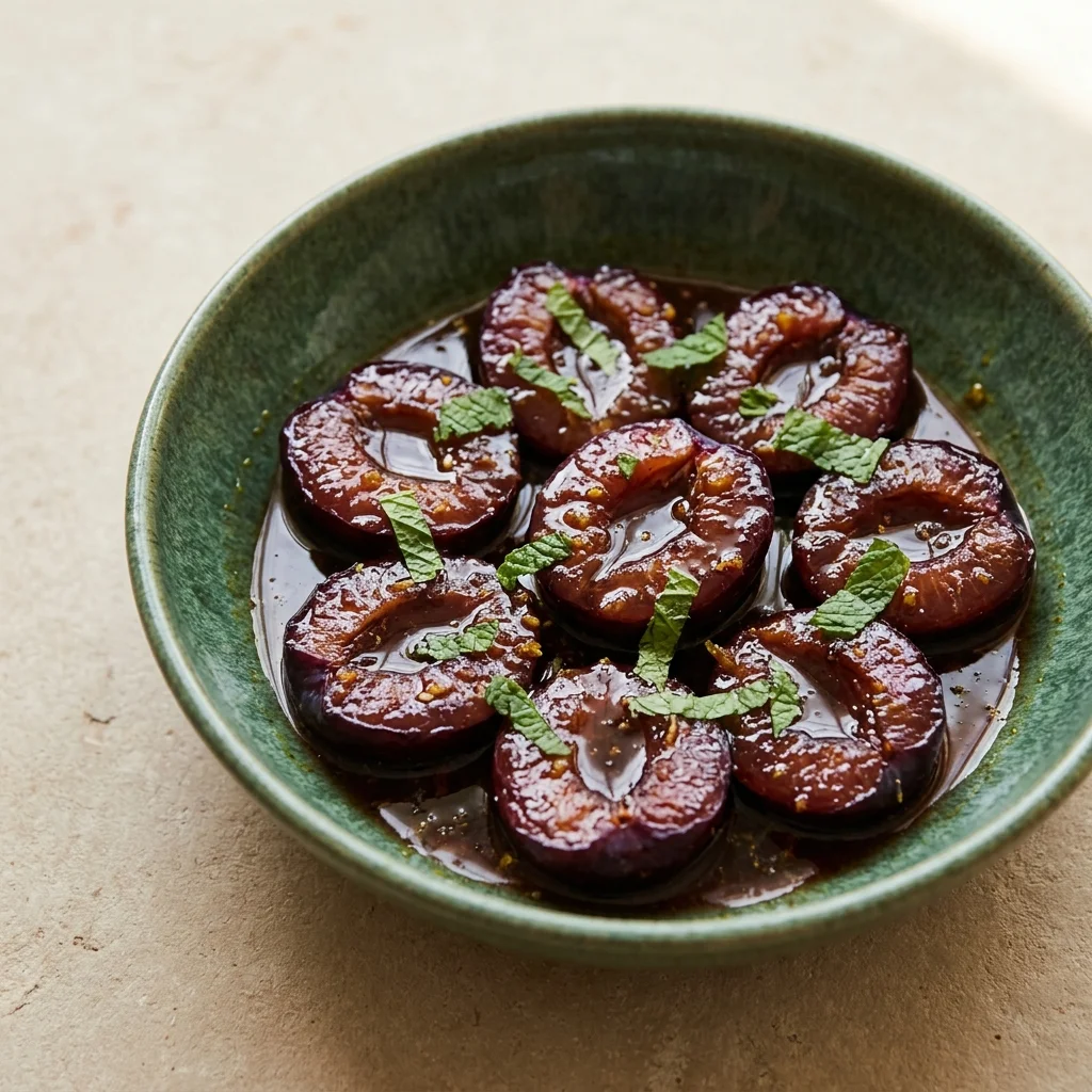 Spiced Stewed Plums with Ginger & Ceylon Cinnamon