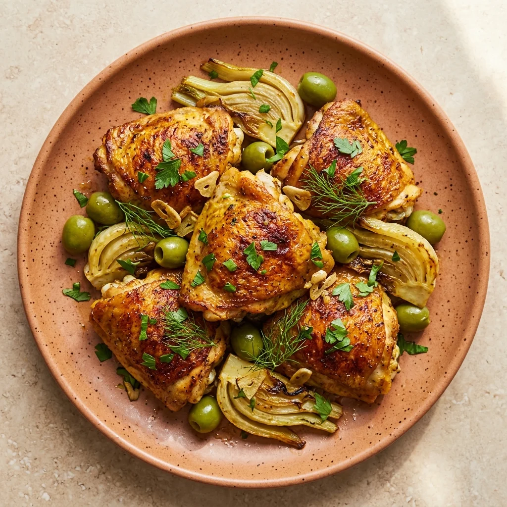 Fennel & Olive Roast Chicken Thighs