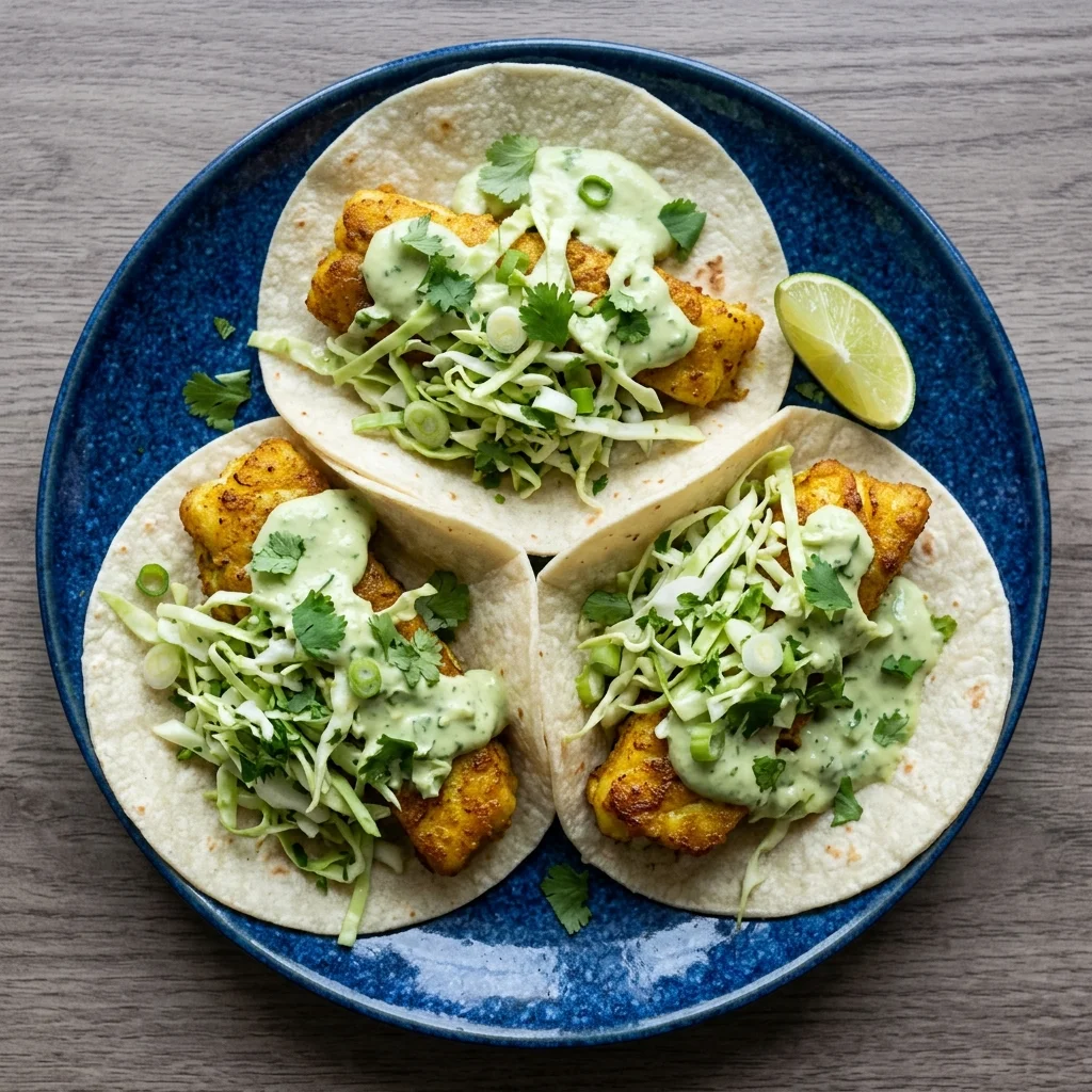 Fish Tacos with Cabbage Slaw