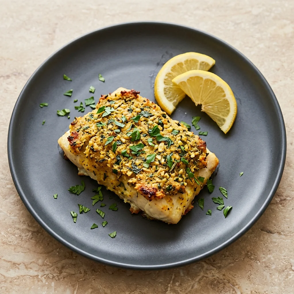 Garlic Herb Crusted Cod